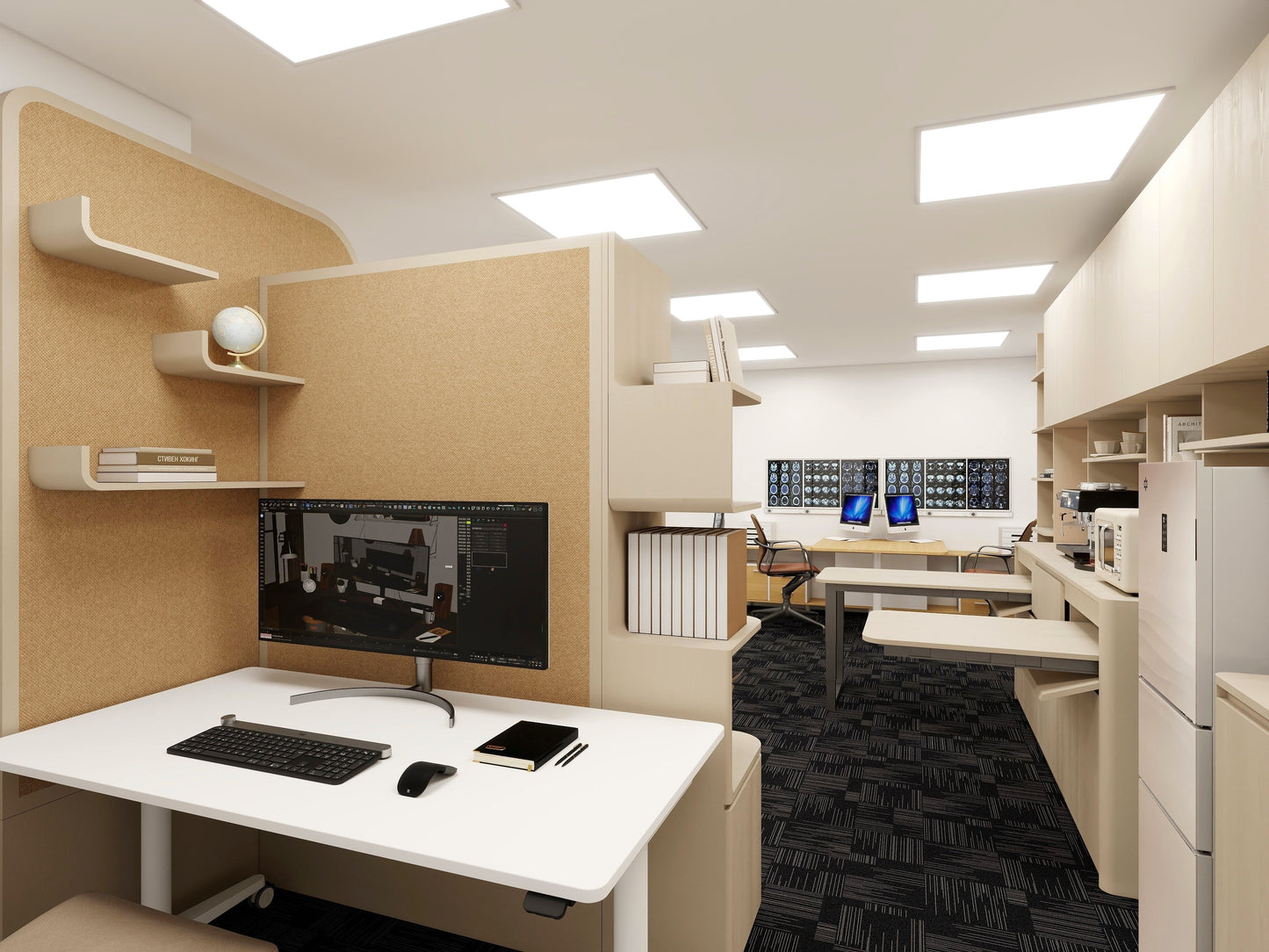 Multifunctional office storage system - Double-sided partition cabinet