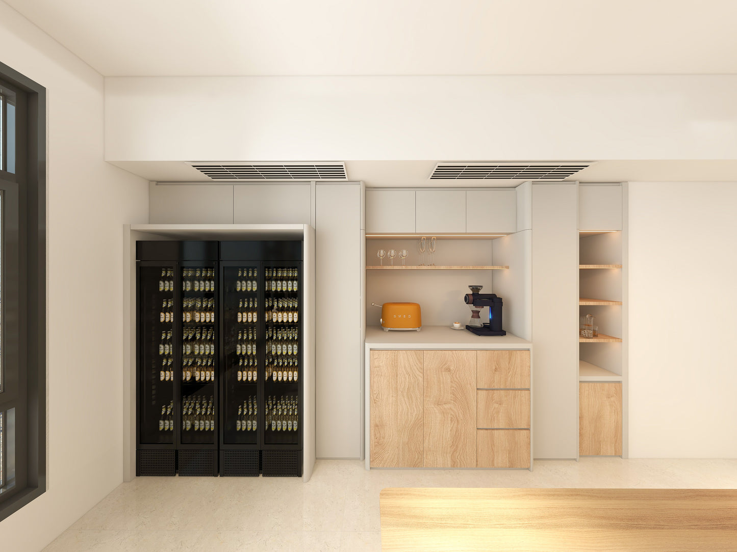 整牆櫃帶酒櫃格 WallUnitWithWineFridge_2 (Make A Home 造居|訂造傢俬)