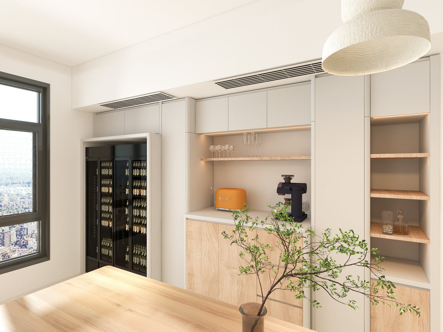 整牆櫃帶酒櫃格 WallUnitWithWineFridge_3(Make A Home 造居|訂造傢俬)
