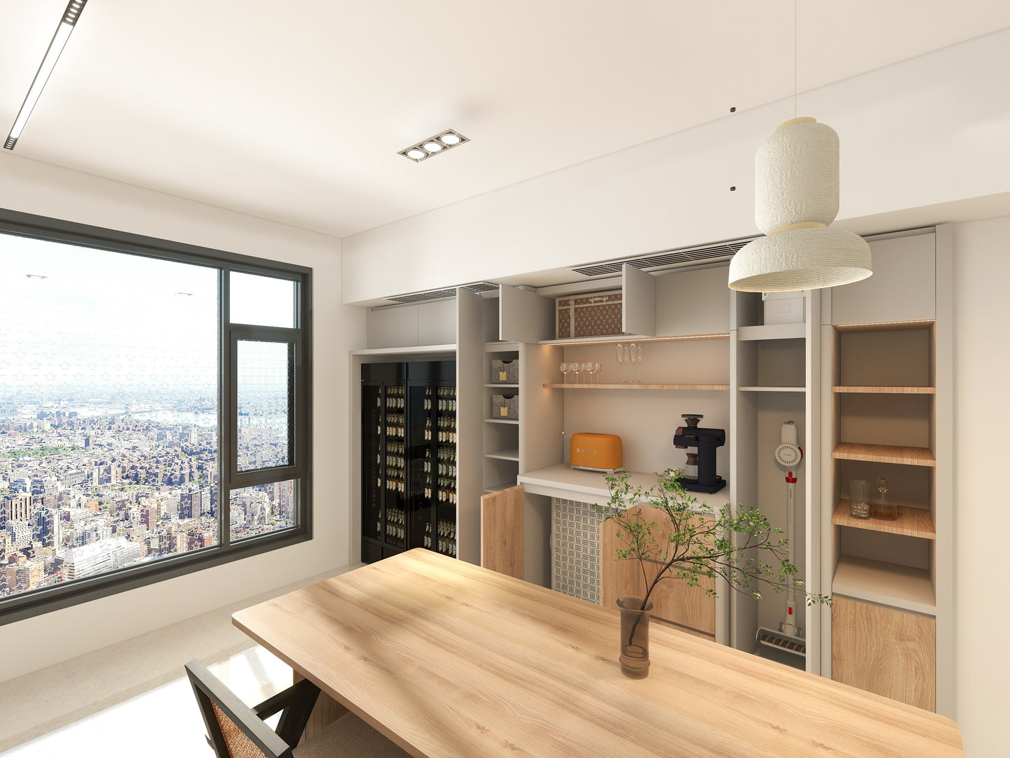 整牆櫃帶酒櫃格 WallUnitWithWineFridge_4 (Make A Home 造居|訂造傢俬)