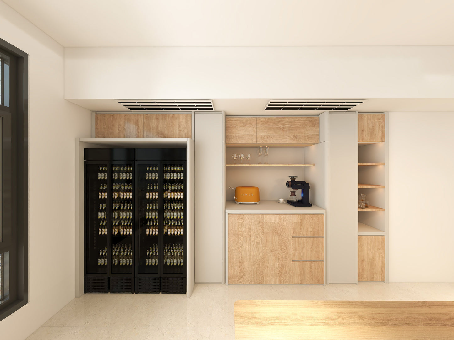 整牆櫃帶酒櫃格 WallUnitWithWineFridge_5 (Make A Home 造居|訂造傢俬)