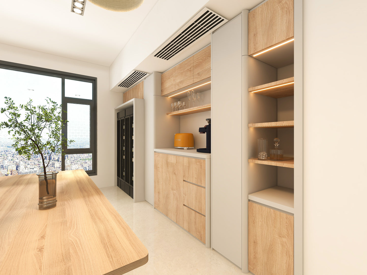 整牆櫃帶酒櫃格 WallUnitWithWineFridge_6 (Make A Home 造居|訂造傢俬)
