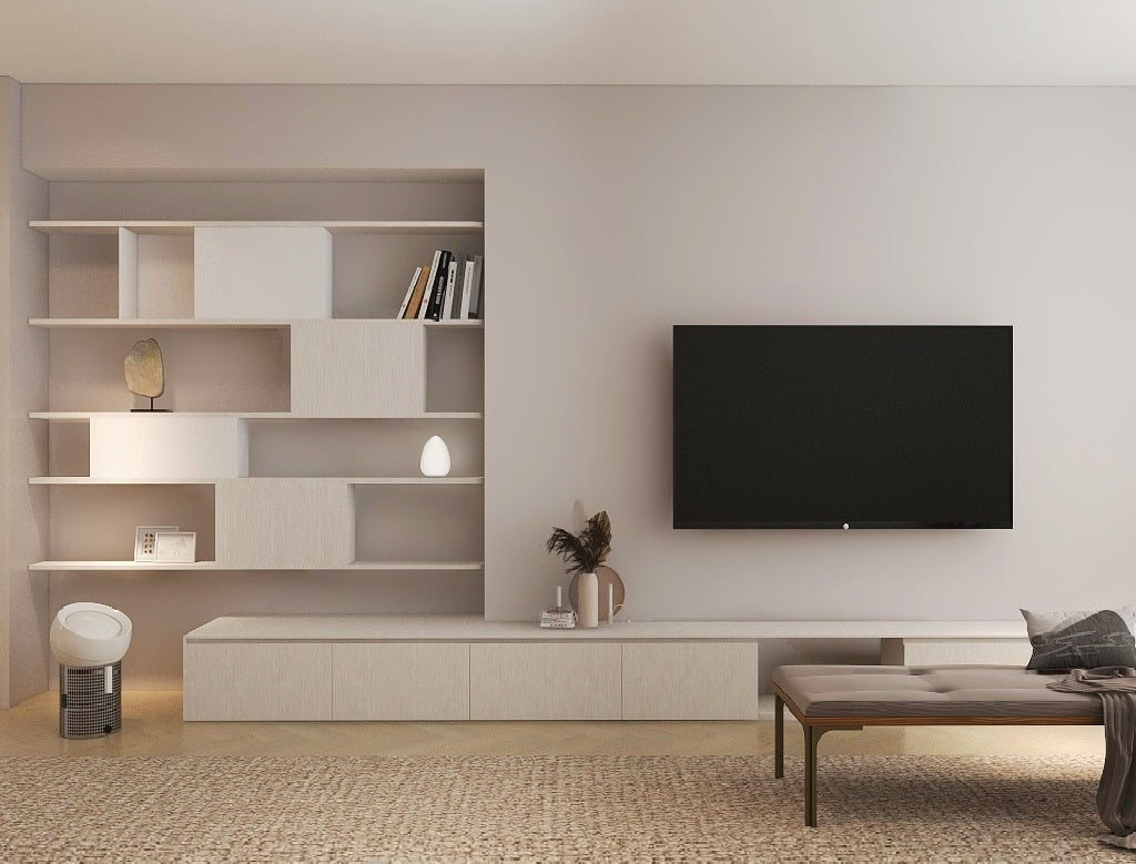 Minimalist Wall Shelf TV Cabinet Combo (Made-to-order only)