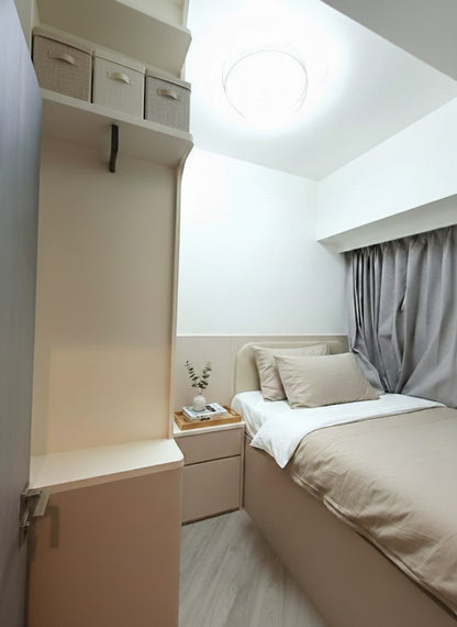 Narrow Outter Corner Wardrobe Storage Set with Hydraulic Bed (Made-to-order only)