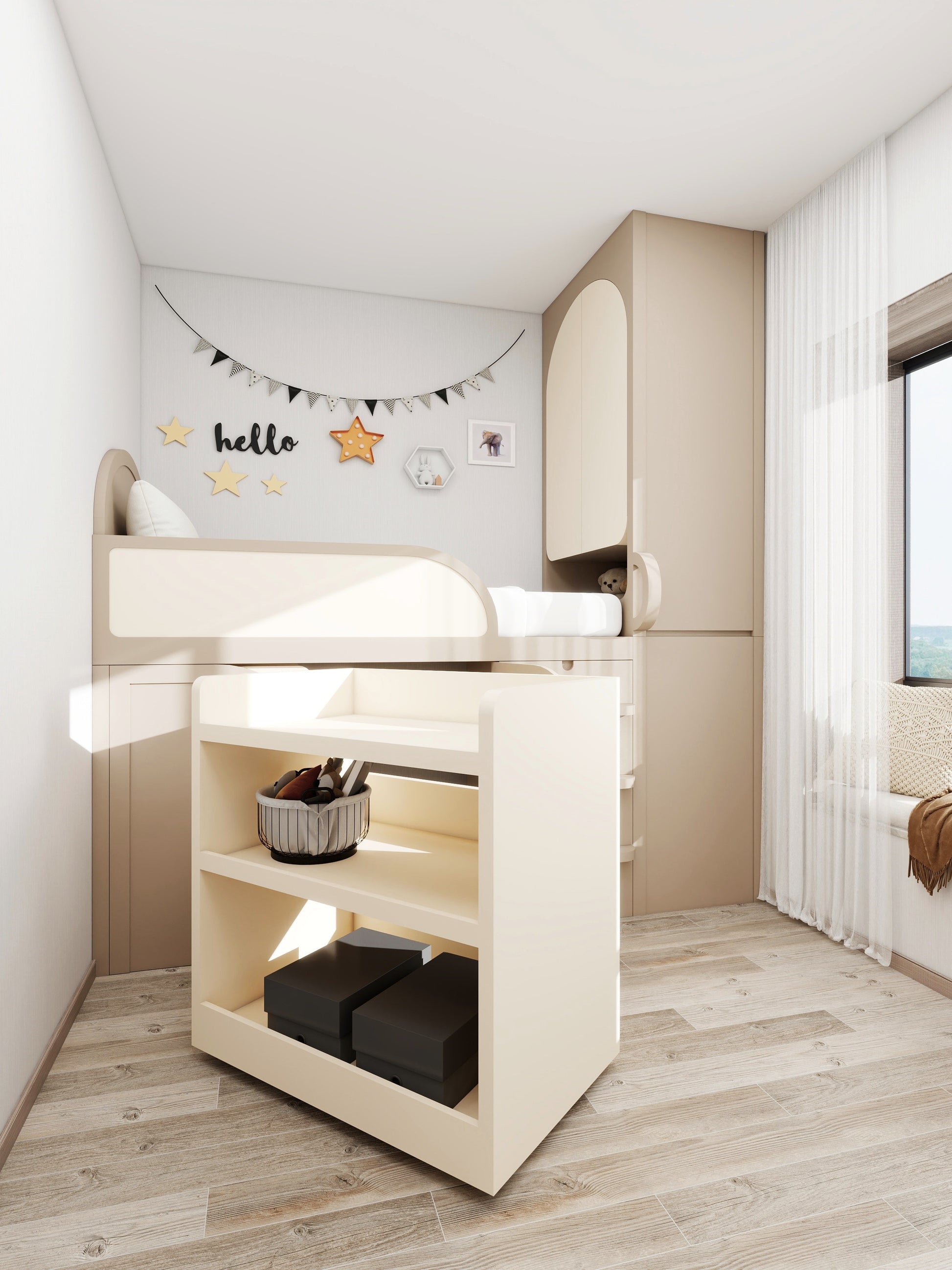 Cute cubed bed with mobile storage_2