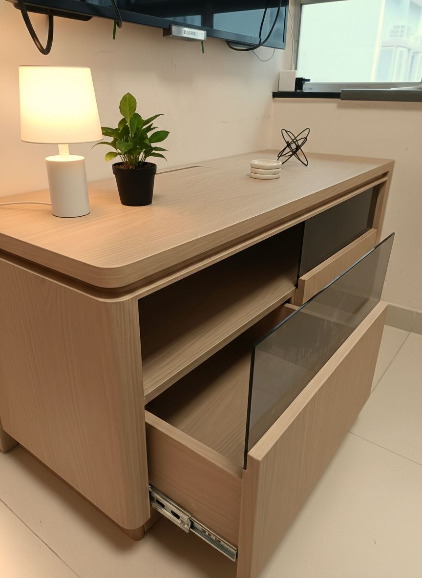 Media Console_Glass Drawer