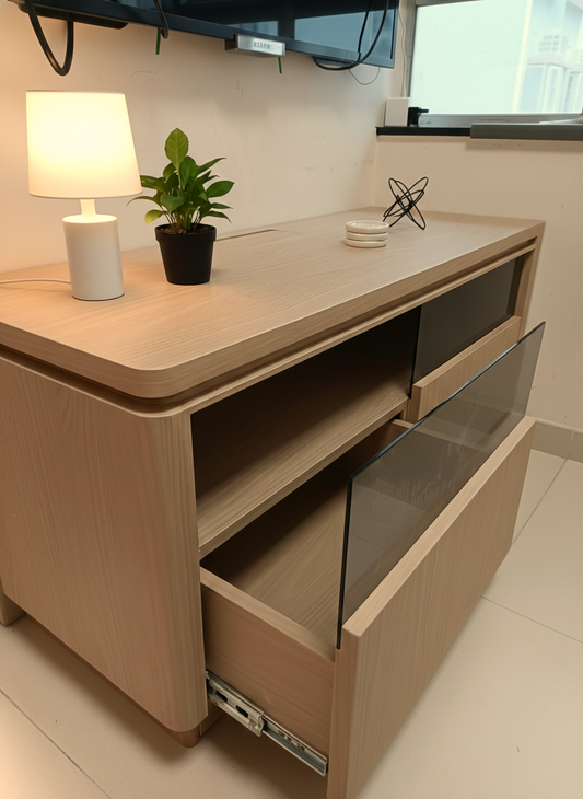 Media Console_Glass Drawer