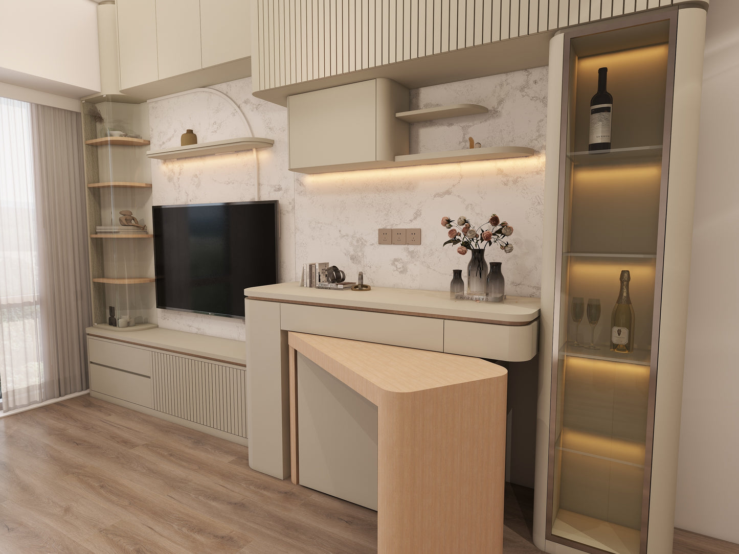 多功能客飯廳收納櫃(只供訂造)