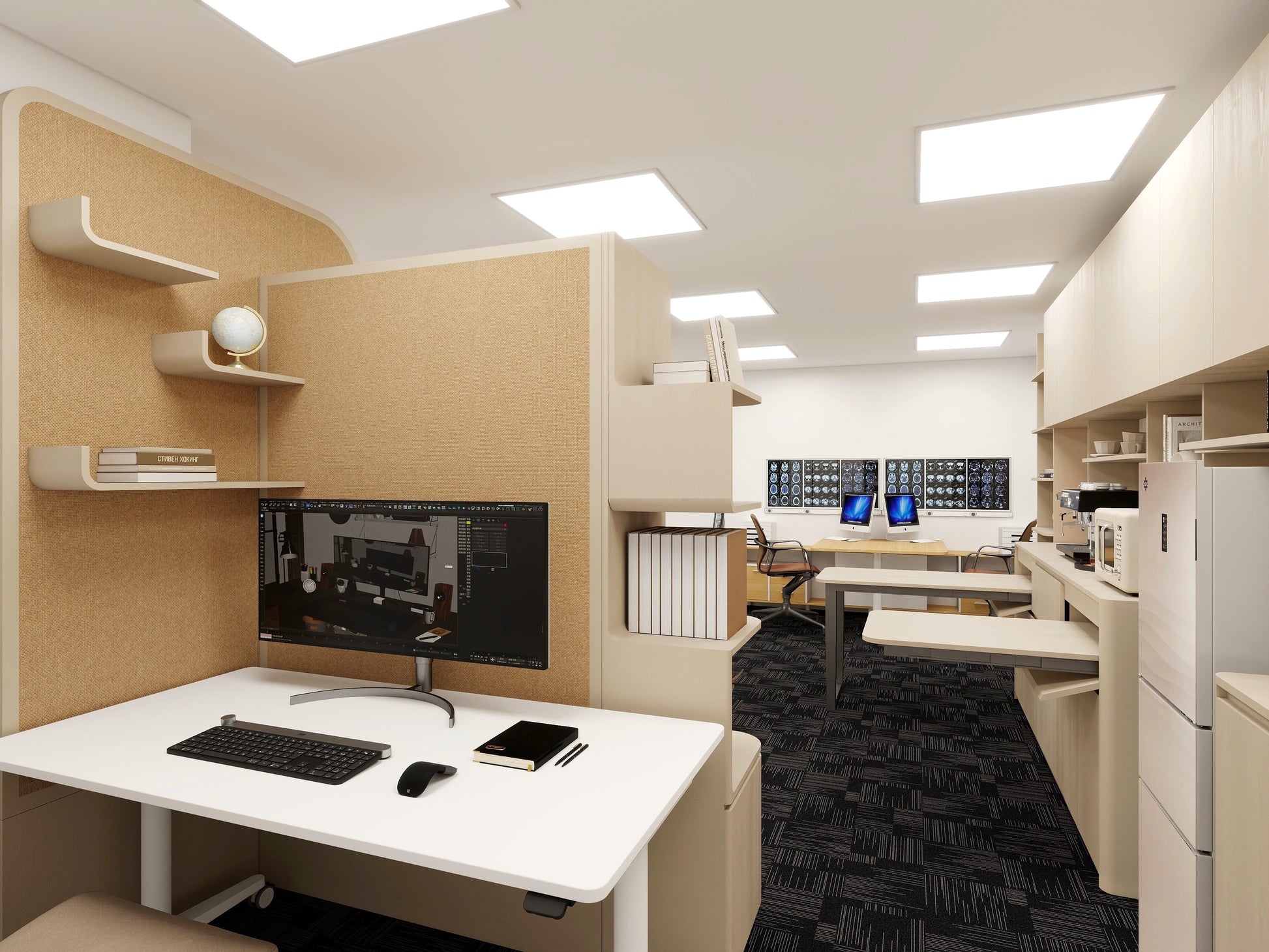 Multifunctional office storage system - Double-sided partition cabinet