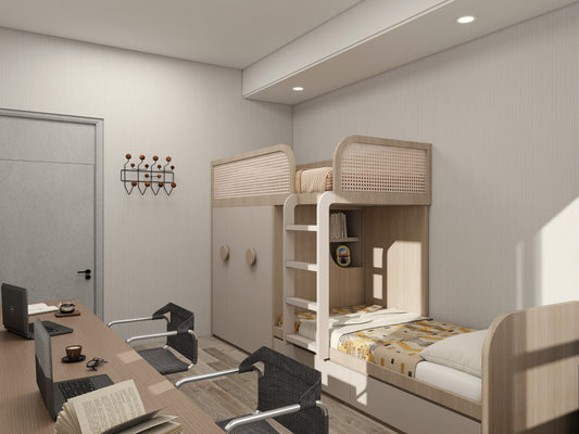 Offset Bunk Bed With Pull-out Wardrobe_2