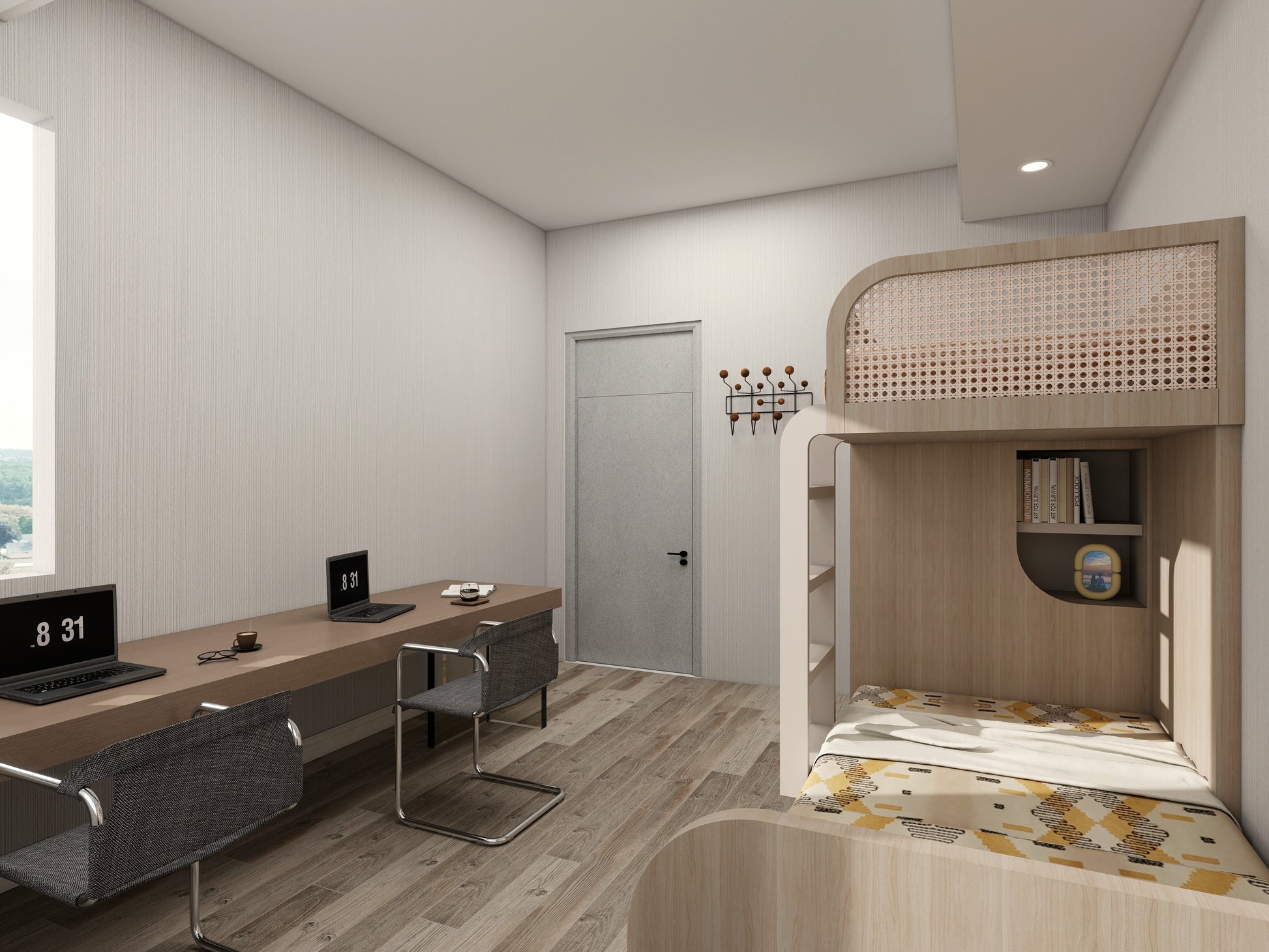 Offset Bunk Bed With Pull-out Wardrobe_3