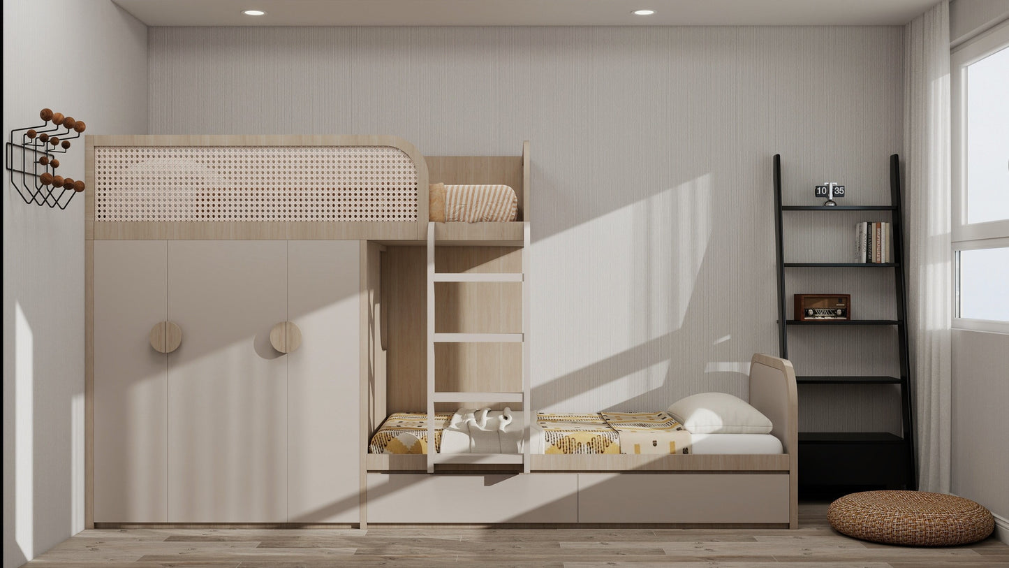 Offset Bunk Bed With Pull-out Wardrobe_1