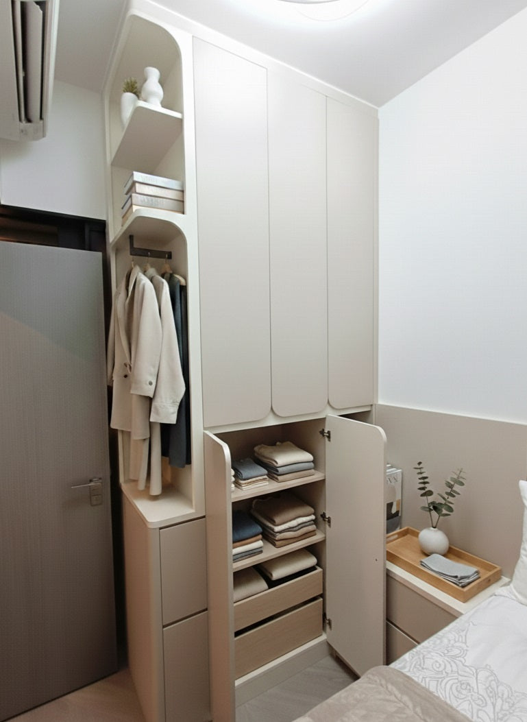Narrow Outter Corner Wardrobe Storage Set with Hydraulic Bed (Made-to-order only)
