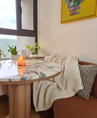 Round Pedestal Marble Dining Table_2