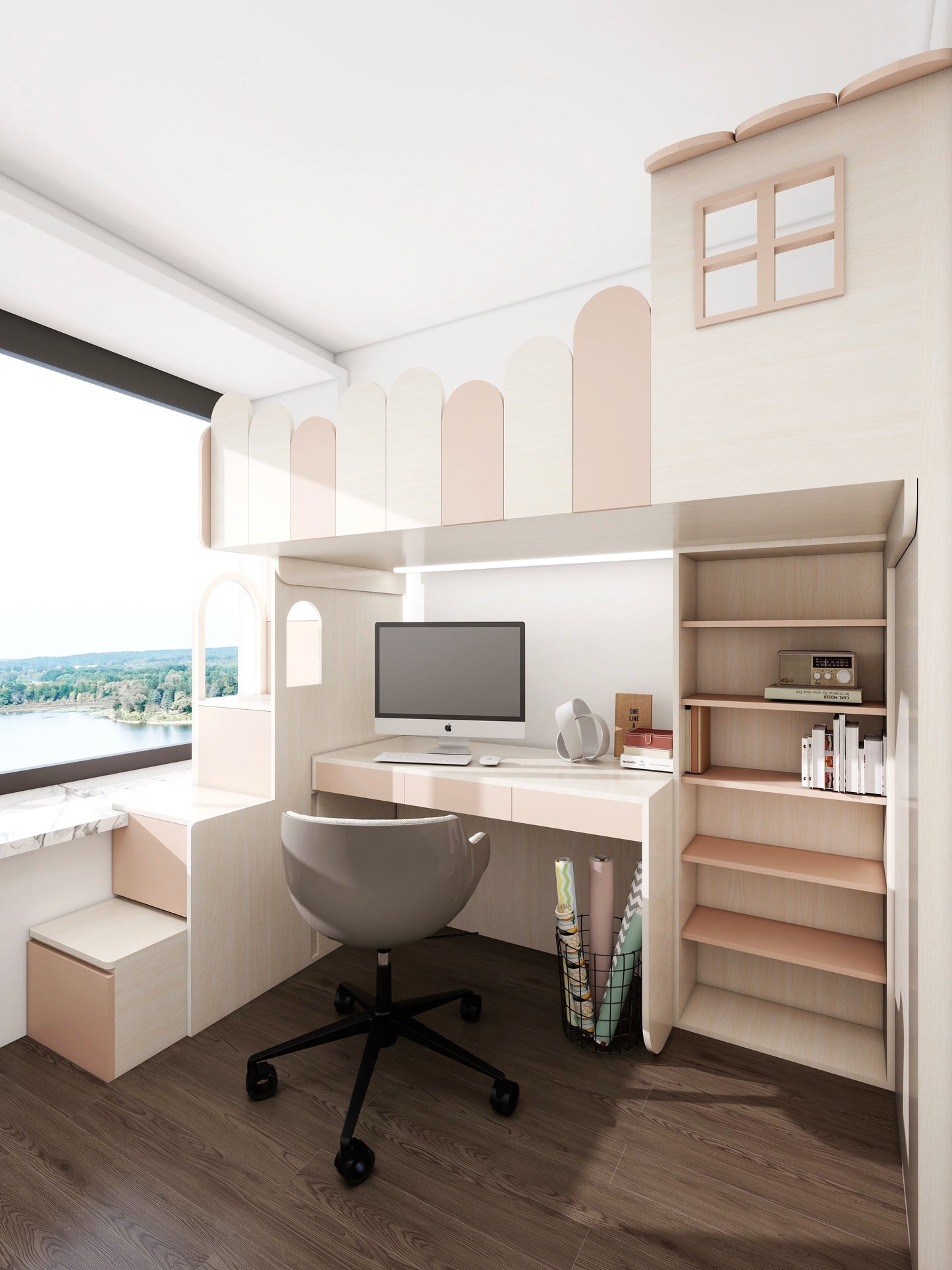 Scalloped Kids Loft Bed_1