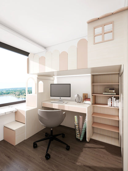 Scalloped Kids Loft Bed_1
