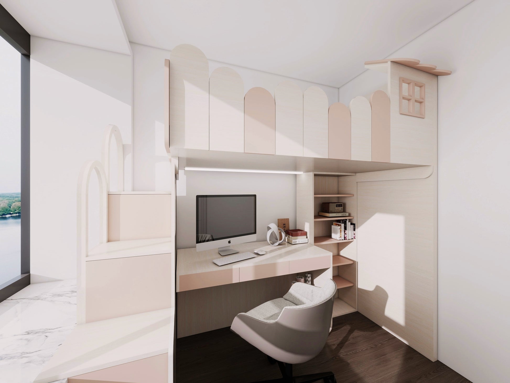 Scalloped Kids Loft Bed_2