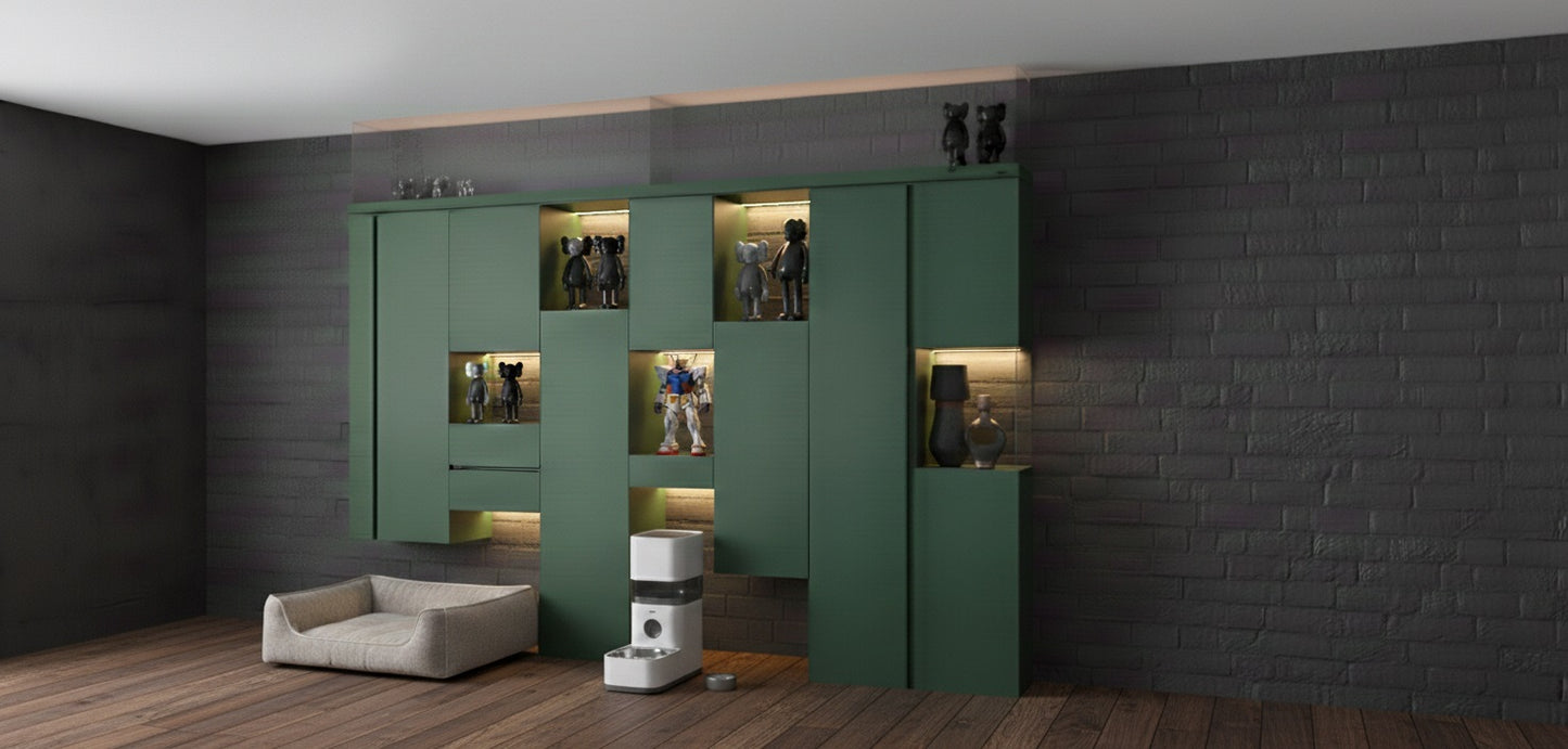 minimalist display & storage shelving unit